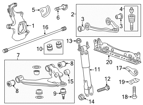 2019 GMC Sierra 3500 HD Front Suspension Components, Lower Control Arm, Upper Control Arm, Stabilizer Bar Diagram