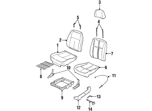 1998 Oldsmobile Cutlass Wire Asm P/Driver Seat Cushion Diagram for 16809975