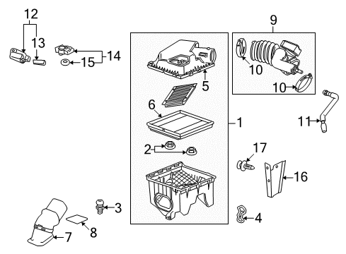 2010 Cadillac SRX Tube Assembly, Pcv (Fresh Air) Diagram for 12630821