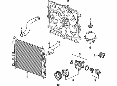 2019 Chevy Traverse Fan Assembly, Engine Cooler Diagram for 84199037