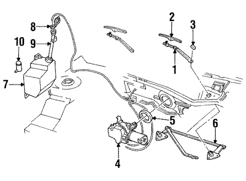 1994 Chevy Beretta Wiper & Washer Components Diagram