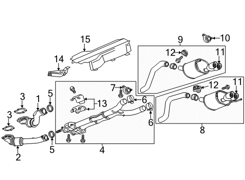 2017 Chevy Corvette Shield Assembly, Catalytic Converter Heat Diagram for 23322574