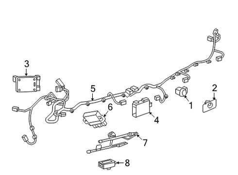 2020 Cadillac XT5 Electrical Components - Rear Bumper Diagram