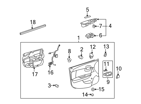 2008 Chevy Malibu Interior Trim - Front Door Diagram 2 - Thumbnail