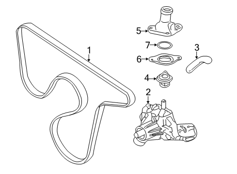 1995 Chevy Astro Belts & Pulleys, Maintenance Diagram