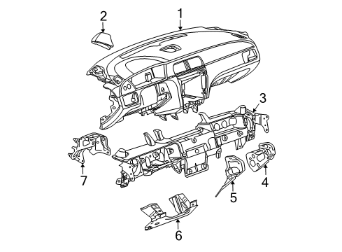 2008 Buick LaCrosse Pad Assembly, Instrument Panel Trim *Cocoa U Diagram for 25848054