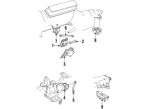 1993 GMC C1500 Engine & Trans Mounting Diagram 1 - Thumbnail