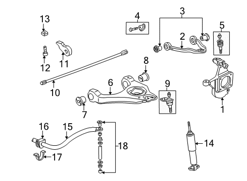 2002 Chevy Avalanche 2500 Front Suspension, Control Arm Diagram 2 - Thumbnail