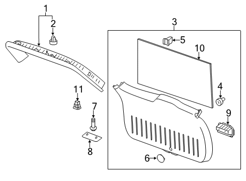 2012 Chevy Equinox Interior Trim - Lift Gate Diagram