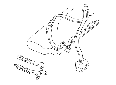 1998 GMC Safari Rear Seat Belts Diagram 3 - Thumbnail