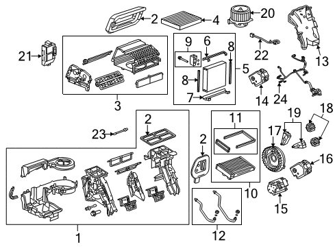 2015 Buick LaCrosse Heater Core & Control Valve Diagram