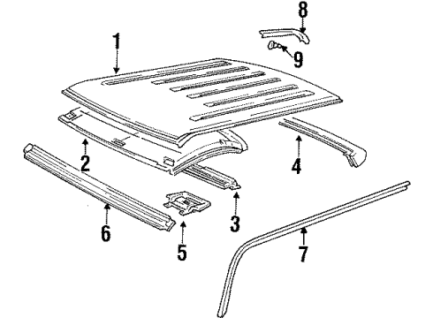 1992 Chevy C2500 Panel, Roof Rear Inner Diagram for 15981885