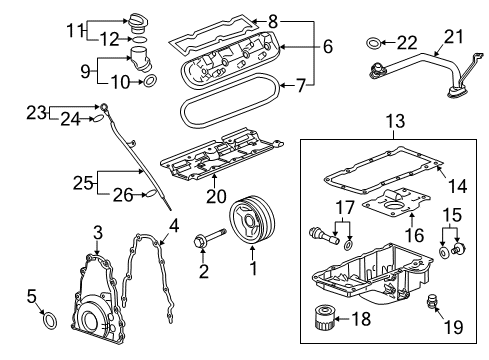 2012 Chevy Camaro Tube Assembly, Oil Level Indicator Diagram for 12625477