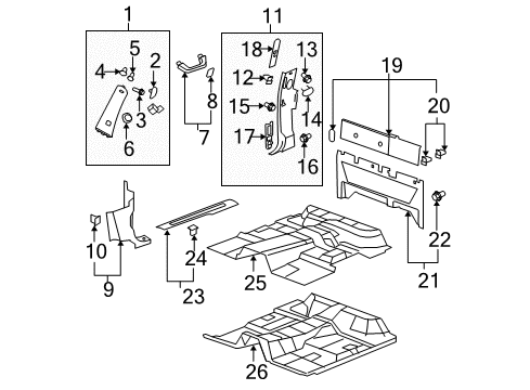 2012 GMC Sierra 3500 HD Interior Trim - Cab Diagram 12 - Thumbnail