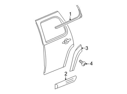 2010 GMC Yukon Exterior Trim - Rear Door Diagram 2 - Thumbnail