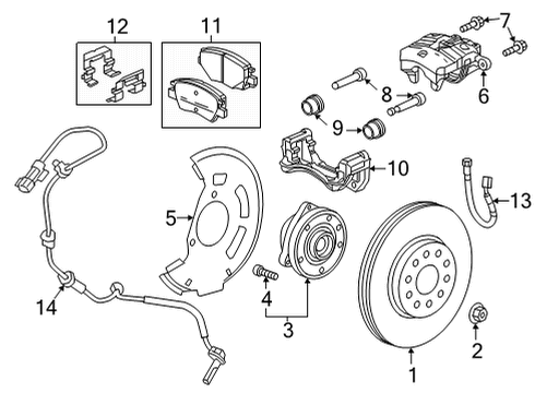 2023 Chevy Bolt EUV Front Brakes Diagram