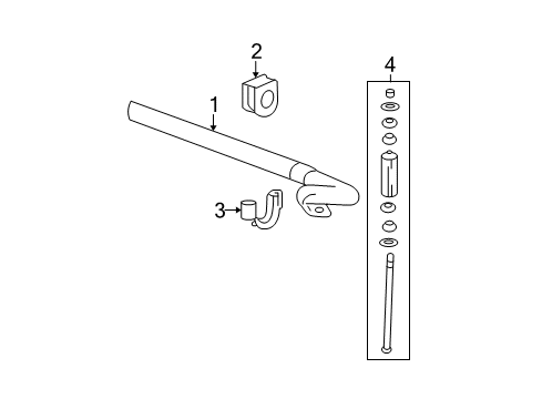 2012 GMC Yukon XL 1500 Stabilizer Bar & Components - Front Diagram 2 - Thumbnail