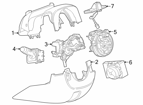 2022 GMC Sierra 1500 Shroud, Switches & Levers Diagram