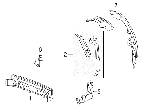 2005 Buick Terraza Rear Body Diagram