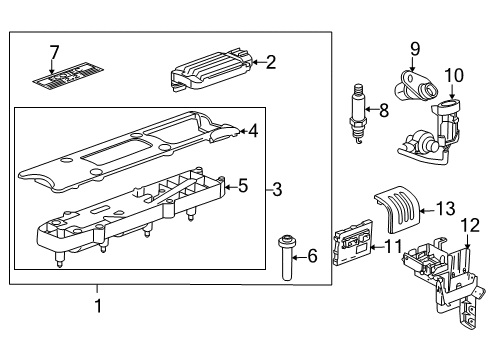 2006 Chevy Cobalt Spark Plug Assembly, Gas Eng Ign Diagram for 12681661