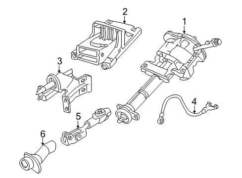 2001 Pontiac Aztek Steering Column, Steering Wheel Diagram