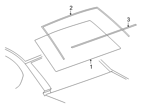 2007 Pontiac G6 Back Glass, Reveal Moldings Diagram 2 - Thumbnail