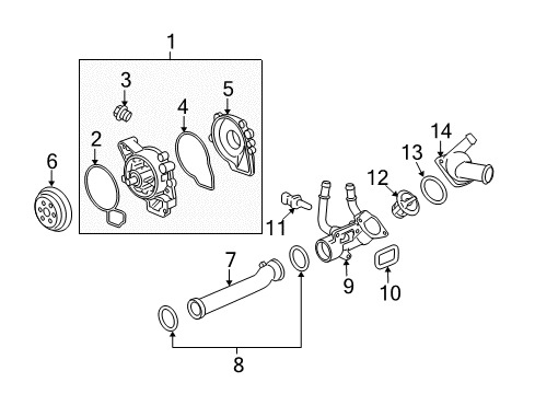 2006 Pontiac Solstice Cooling System, Radiator, Water Pump, Cooling Fan Diagram 1 - Thumbnail