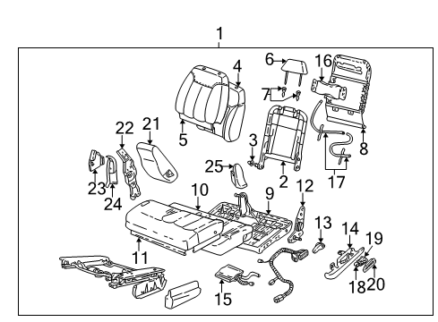 1997 Chevy K1500 Front Seat Components Diagram 4 - Thumbnail