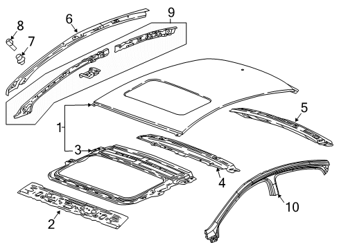 2019 Buick Regal Sportback Roof & Components Diagram 1 - Thumbnail