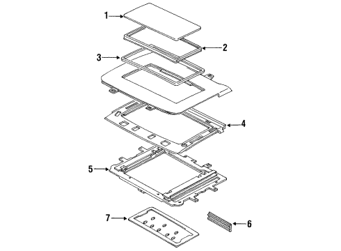 1990 Buick Reatta Sunroof, Body Diagram