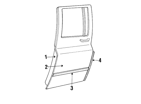 1985 Chevy K10 Suburban Weatherstrip Assembly, Rear Side Door Diagram for 15606409