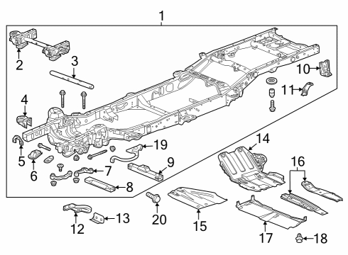 2016 GMC Sierra 1500 Frame & Components Diagram