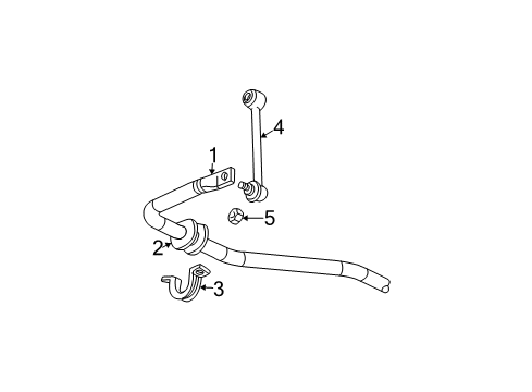 2004 GMC Envoy XL Stabilizer Bar & Components - Rear Diagram