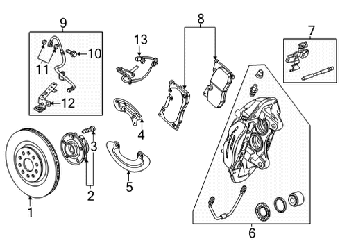 2021 Chevy Corvette Bolt,Front Wheel Hub Diagram for 11548714