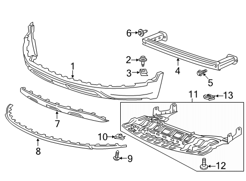 2022 Buick Encore Front Bumper Cover Lower Diagram for 42536902