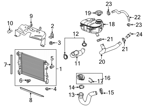 2016 Buick Encore Hose Assembly, Radiator Surge Tank Outlet Diagram for 95383952