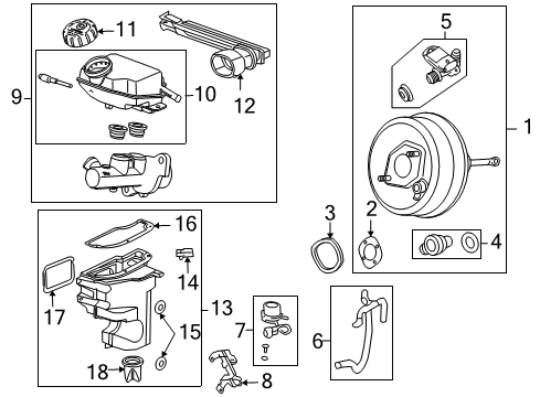 2010 Saturn Sky Gasket,Power Brake Booster Diagram for 15271726