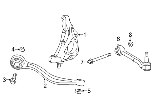 2023 Cadillac CT4 Front Suspension Components Diagram 1 - Thumbnail