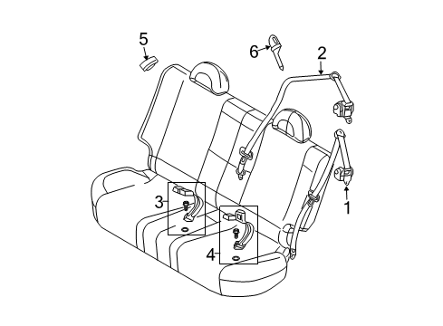 2010 Chevy Aveo5 Rear Seat Belts Diagram