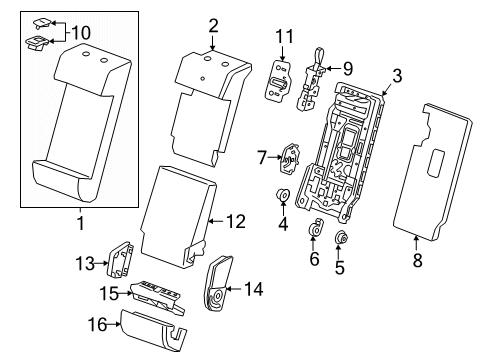 2020 Buick Regal Sportback Cover, Rear Seat Reclining Outer Finish *Jet Black Diagram for 39086585