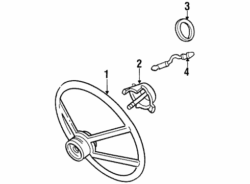 1992 Chevy C3500 Steering Column, Steering Wheel & Trim Diagram 3 - Thumbnail