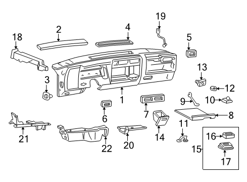 1997 GMC Sonoma Cluster & Switches, Instrument Panel Diagram