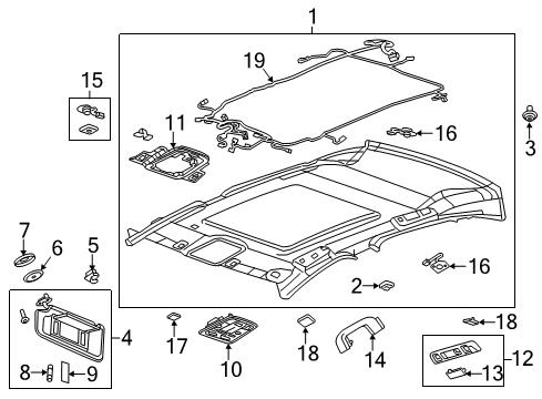 2015 Cadillac XTS Panel Assembly, Hdlng Tr *Shale Diagram for 84539576