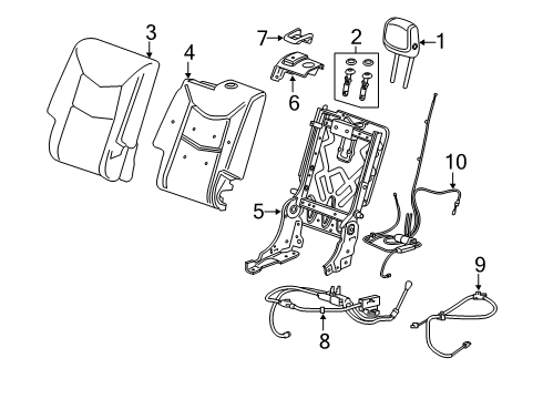 2021 Chevy Traverse Rear Seat Components Diagram 1 - Thumbnail