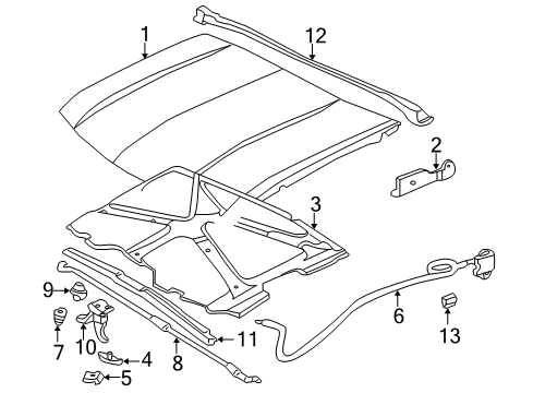 1998 GMC Jimmy Hood & Components Diagram