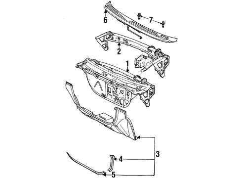 1999 Saturn SL1 Cowl Diagram