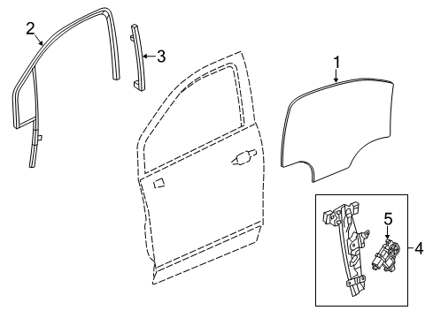 2016 Buick Encore Front Door - Glass & Hardware Diagram