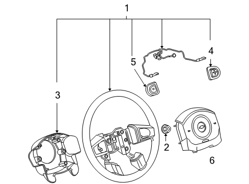 2006 Pontiac G6 Steering Wheel Diagram for 15812547