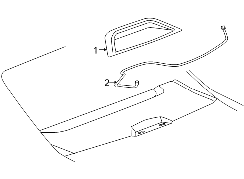 2010 Buick Lucerne LAMP ASM,HIGH MT STOP *CASHMERE Diagram for 19433769