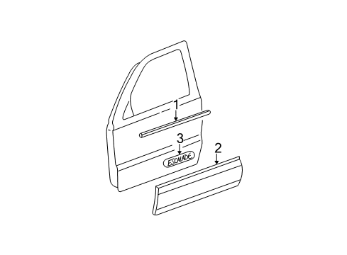 2006 Cadillac Escalade Exterior Trim - Front Door Diagram